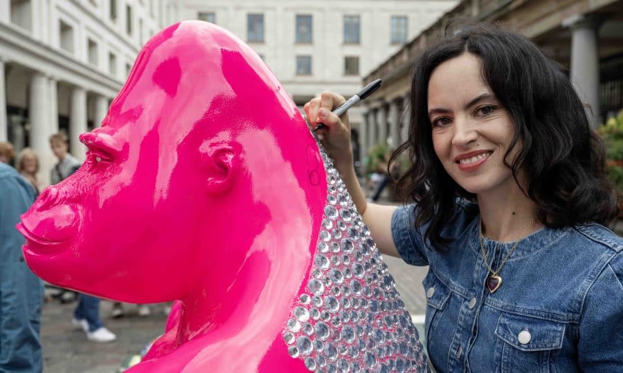 Tusk Gorilla Trail at Covent Garden Sally Wood with her gorilla