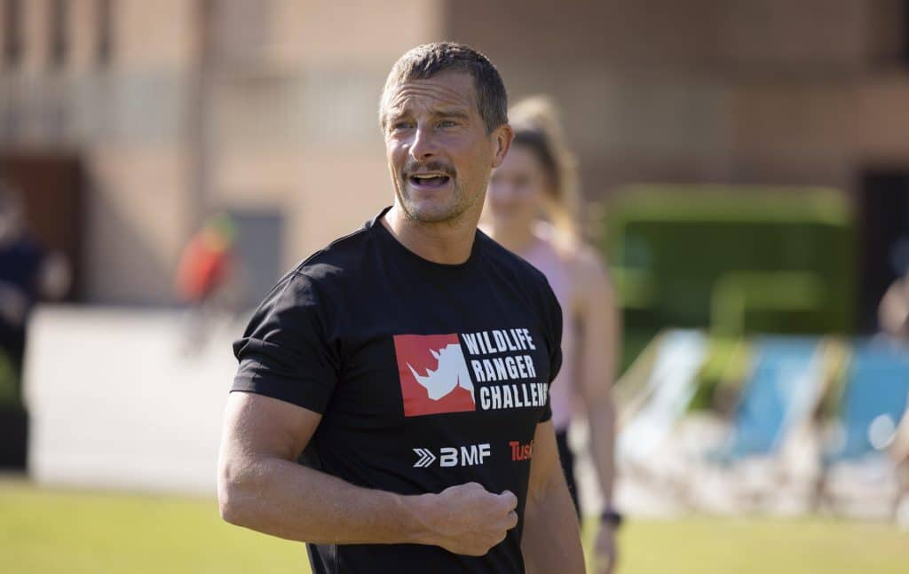 Bear Grylls at Battersea Power Station in support of the Wildlife Ranger Challenge