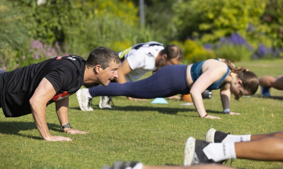 Bear Grylls at Battersea power station