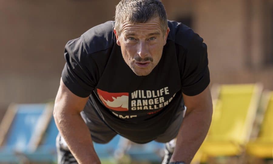 Bear Grylls at Battersea power station