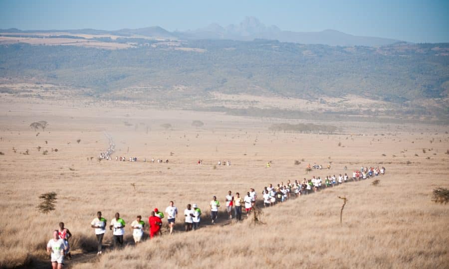 Safaricom Marathon Runners and Mount Kenya