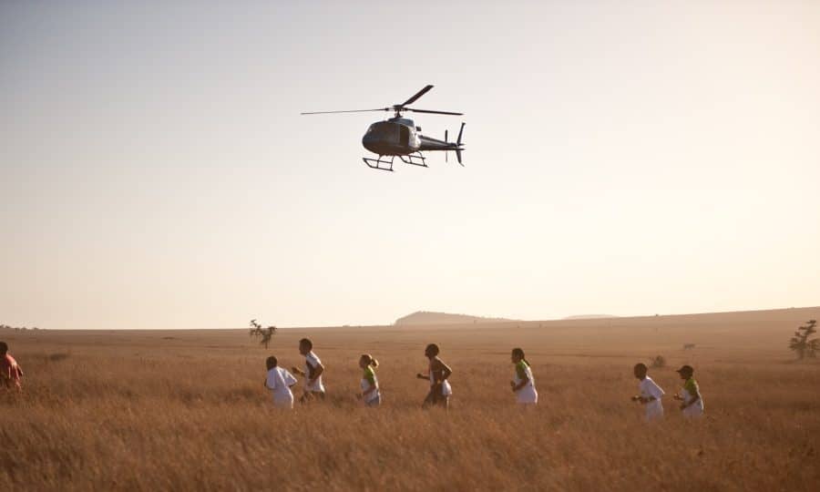 Safaricom Marathon Runners with Choppers