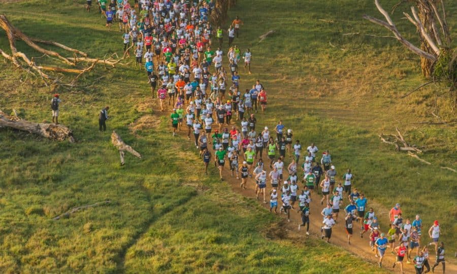 Aerial view of the Lewa Safari Marathon ©Bobby Neptune