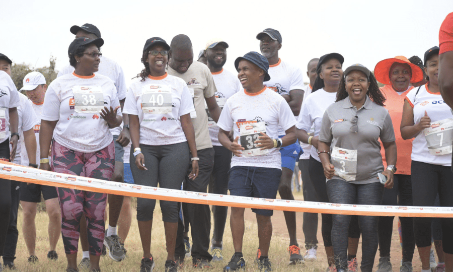 Supporters of the Lewa marathon, Africa